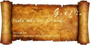 Gyémánt Ákos névjegykártya